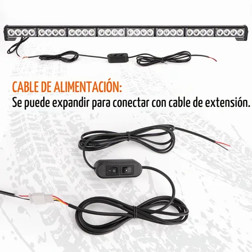 Vista 4 de Luces estroboscópicas LED de 36 pulgadas, amarillas, intermitentes, advertencia de seguridad, barra de luz estroboscópica de emergencia, precaución
