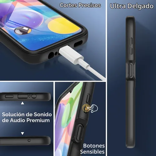Vista 5 de Hensinple Funda para Samsung A14 5G, 360 cuerpo completo a prueba de golpes, funda para Samsung A14 A14 con protector de pantalla integrado, funda