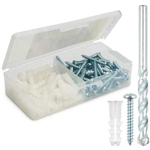 Vista 9 de Qualihome Kit de Anclajes de Plástico Acanalado para Paneles de Yeso - Anclajes de Pared y Tornillos para Paneles de Yeso Incluye Anclajes
