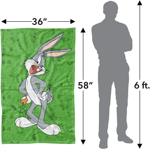 Vista 4 de LOGOVISION Looney Tunes - Manta de forro polar, 36 x 58 pulgadas, diseño de Bugs Bunny