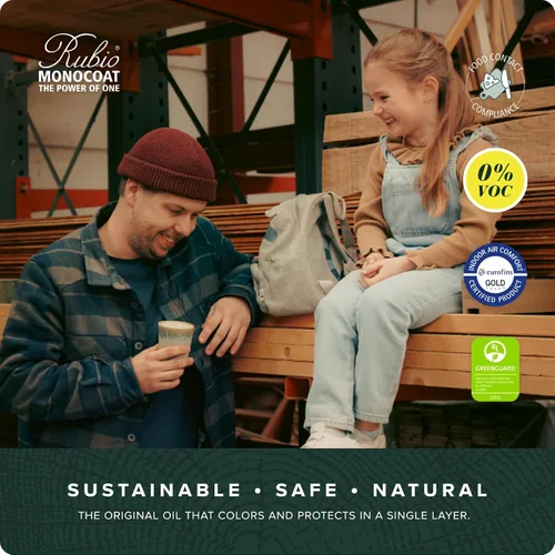 Vista 6 de Rubio Monocoat Tinte y acabado para madera de 650 pies cuadrados - Niebla 5% Oil Plus 2C Aceite de linaza ecológico de secado rápido