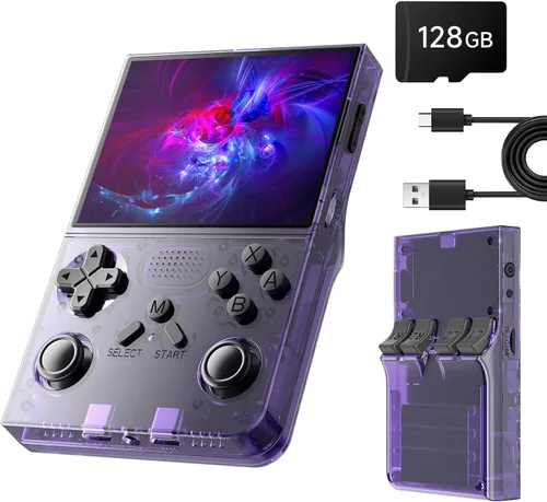 Vista 12 de R40 - Consola de juegos portátil retro - Sistema de código abierto, pantalla IPS de 3.5 pulgadas, más de 18.000 juegos clásicos, tarjeta TF de 128