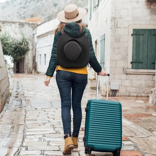 Vista 7 de Nisorpa Organizador portátil para sombrero de vaquero para viajes, organizador de almacenamiento de sombreros de vaquero, funda rígida