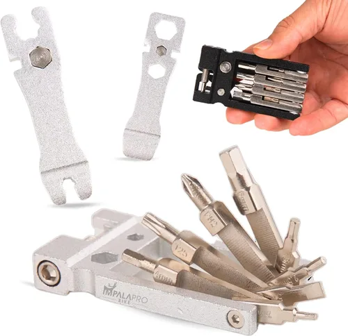 Vista 8 de Kit de herramientas para bicicleta portátil 20 en 1, compacto y ligero (4.14 oz) cromo-vanadio (CRV) - Multiherramienta para bicicleta