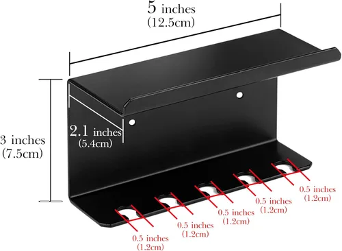 Vista 2 de Linkidea - Soporte para cepillos de dientes montado en la pared para ducha, autoadhesivo con 5 ranuras para cepillos y pasta de dientes, compatible