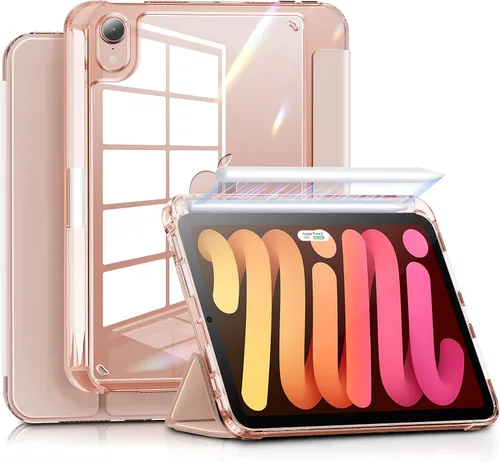 Vista 11 de INFILAND Funda para iPad mini 7, iPad mini 7ª (A17 Pro)/6ª generación de 8.3 pulgadas 2024/2021, parte trasera transparente y funda protectora