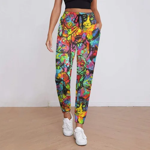 Vista 2 de Rainbow Cats Casual Sweatpants for Women High Waisted Jogger Pants Sport Trousers with Pockets