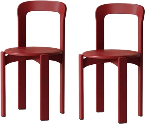 Vista 15 de Silla de comedor moderna y versátil, sillas de cocina con marco de madera apilable, silla lateral sin brazos, taburete para el hogar para habitación