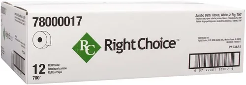 Vista 4 de Sofidel Right Choice - Toalla de baño de 2 capas Jumbo color blanco, 9 x 700 pies, 12 por caja.