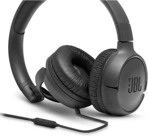 Vista 5 de JBL Tune 500 - Auriculares con cable en la oreja - Negro JBL Sonido de graves puro, control remoto de 1 botón, diseño ligero y plegable, cable plano