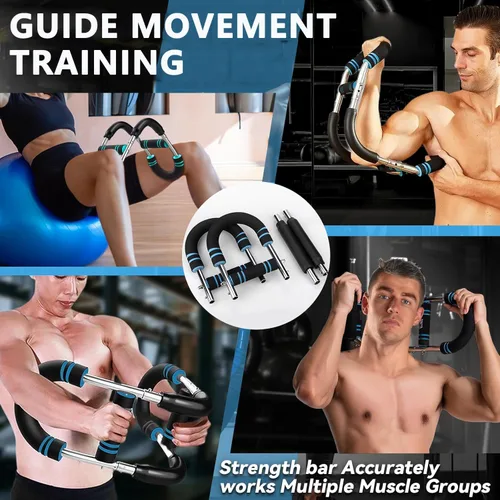 Vista 7 de Twister - Entrenador de brazos, barra de entrenamiento de resorte ajustable de 60 a 100 libras, entrenador de brazos para hombres/mujeres, diseño