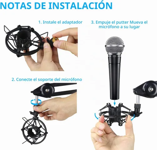 Vista 7 de SUNMON SM58 Soporte de montaje de choque para micrófono para reducir la vibración y el ruido, adecuado para Shure SM58-LC, SM58-CN Micrófono vocal