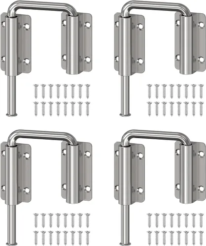 Vista 10 de Cerradura de bucle de puerta corredera multiángulo, cierre de aleación de aluminio de 90/180 grados para puerta de granero simple/doble, ventana