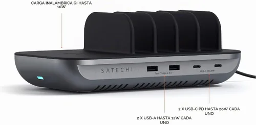 Vista 3 de Estación de carga multidispositivo Satechi con carga inalámbrica