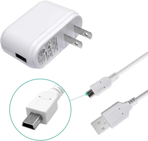 Vista 3 de Cargador de pared con adaptador de corriente USB con enchufe de viaje de cable USB para masajeador eléctrico