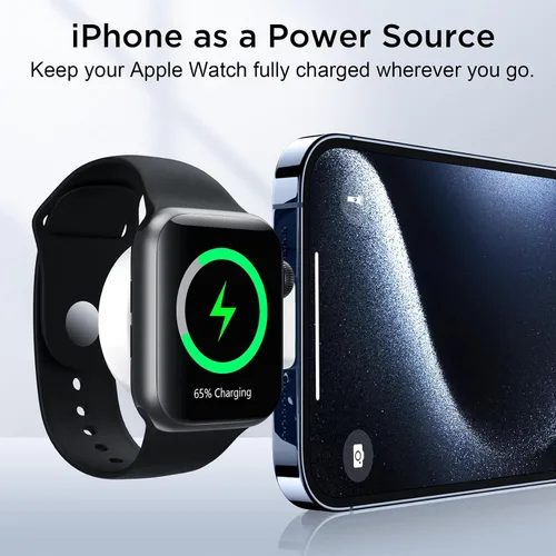 Vista 5 de para Apple Watch Charger, cargador portátil magnético de doble Aa-blanco