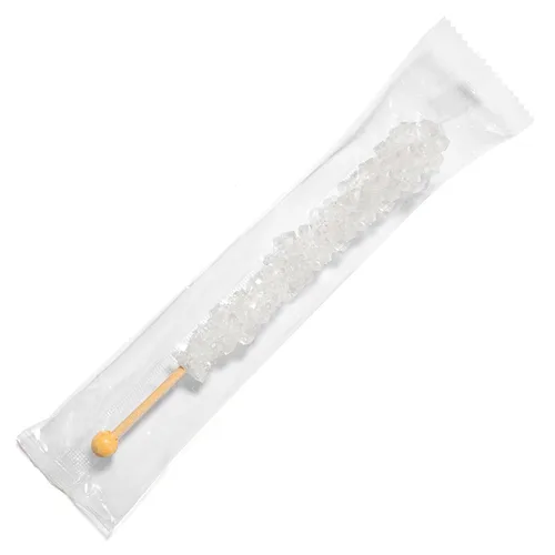 Vista 4 de White Rock Candy - Palitos de azúcar con sabor a azúcar original, 12 recuerdos de fiesta de dulces blancos envueltos individualmente