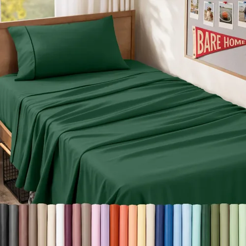 Vista 59 de Bare Home Juego de Sábanas Twin - Sábanas de Cama de Microfibra Ultra-Suave 1800 - Doble Cepillado - Bolsillos Profundos - Ajuste Fácil - Extra