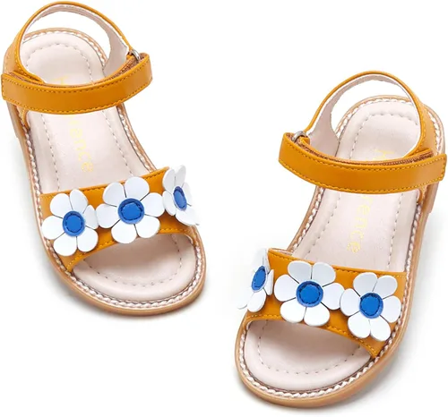 Vista 25 de Kiderence Sandalias de niña de las flores para niñas pequeñas, zapatos de Ck303 Oro