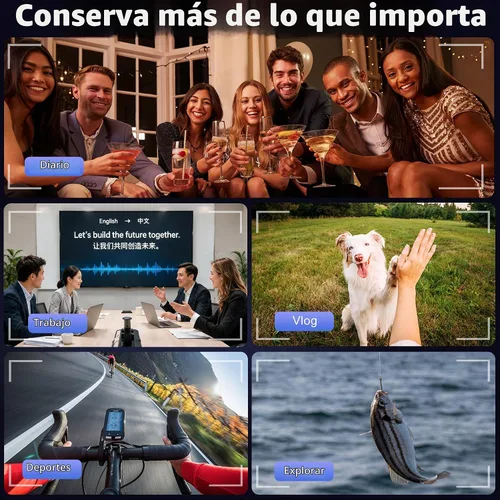 Vista 7 de Gafas inteligentes AI con cámara, 8MP, asistente GPT, traducción en tiempo