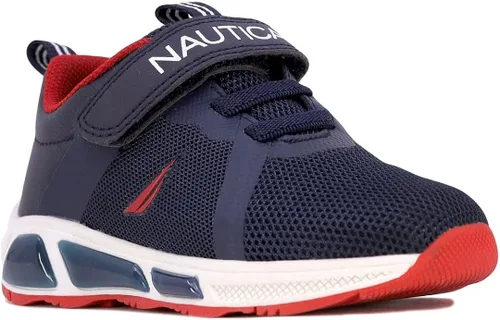 Vista 3 de Nautica Tenis deportivos para correr con luz intermitente para niños y niñas, modernos y divertidos para niños y niñas, disponibles en tallas