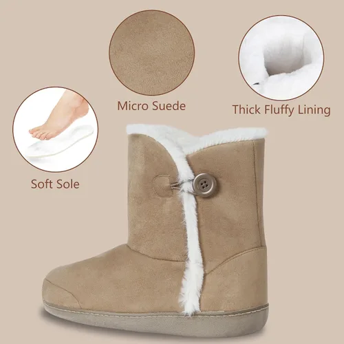 Vista 4 de Botas de invierno cálidas de espuma viscoelástica para interiores para mujer