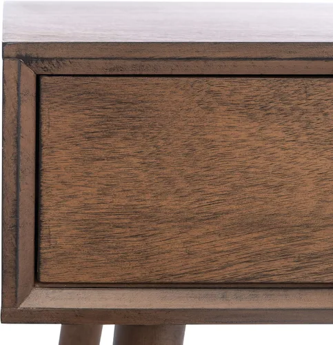 Vista 4 de Safavieh Home Collection - Escritorio Remy marrón con 1 cajón, para oficina, sala de estar, dormitorio, estudio, vestíbulo