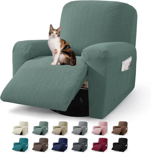 Vista 37 de JIVINER Fundas reclinables de gran tamaño de 3 piezas para sillón reclinable grande con bolsillos, tela jacquard elástica Lazy Boy funda para sofá