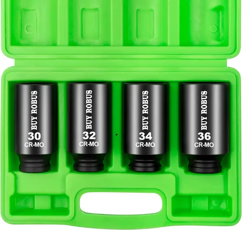 Vista 11 de Enchufe SAE de impacto profundo de 1-1/2 pulgadas, 6 puntos CR-MO para una fácil extracción de la tuerca del eje Negro