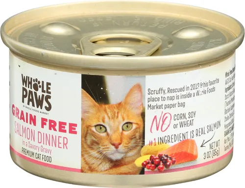 Vista 4 de Whole Paws, alimento húmedo para gatos sin granos, pastel de carne de res con verduras, 3 onzas