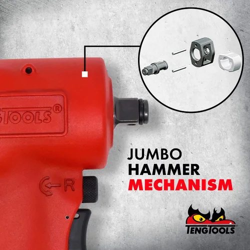 Vista 8 de Teng Tools ARWM12M - Pistola de llave de impacto neumática compacta reversible de 1/2 pulgada de alto par