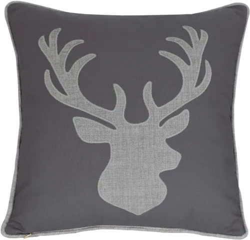Vista 8 de Fundas de almohada decorativas con diseño de oso, fundas de cojín bordadas de algodón y lino, 45,7 x 45,7 cm (gris)