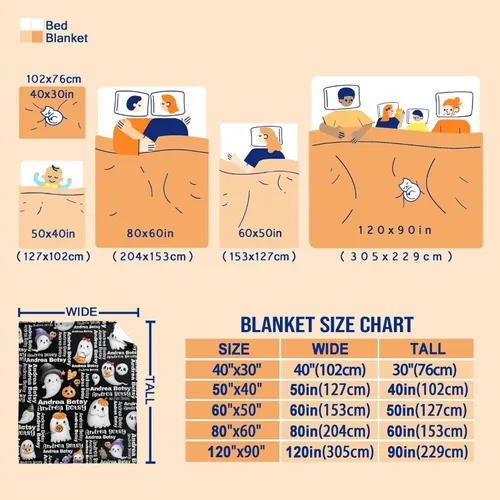 Vista 6 de Manta personalizada de fantasmas de Halloween, regalos para niñas, mujeres y niños, manta de forro polar ligera, espeluznante para niños, mantas