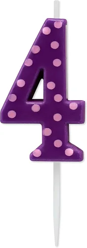 Vista 13 de Papyrus Vela de cumpleaños número 0, lunares morados (1 unidad)