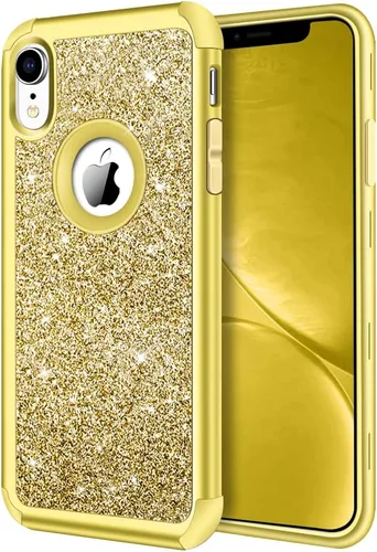 Vista 20 de Hython Compatible con Funda para iPhone XR, Protector Defensor de Cuerpo Completo de Servicio Pesado con Purpurina Brillante Reluciente, Carcasa