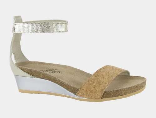 Vista 2 de NAOT Footwear Pixie Sandalia de cuña para mujer con plantilla de corcho y plantilla de soporte de arco - Correa de tobillo ajustable - Comodidad