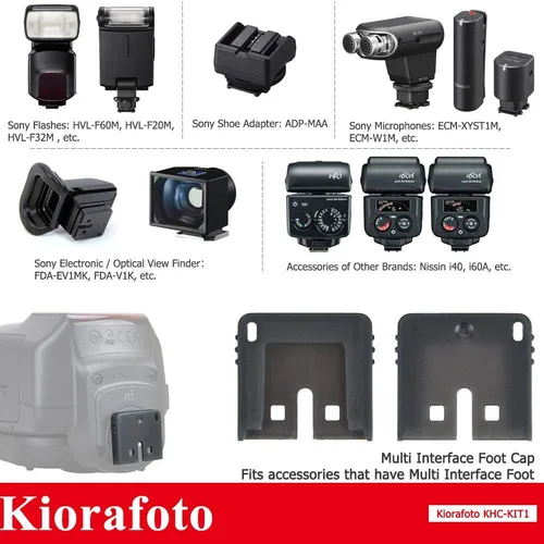 Vista 4 de Multi interfaz MI Hot Shoe Cover Protector Cap para Sony A7IV III ZV-E10 ZV1 A7C A7SIII A7RIV A6600 A6500 A6400 A6300 A6100 A6000 Cámara Flash
