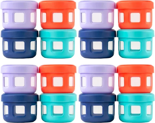 Vista 13 de Ello 4oz Reusable Plastic Condiment Containers with Lids, 6 Pack,Sugar Rush