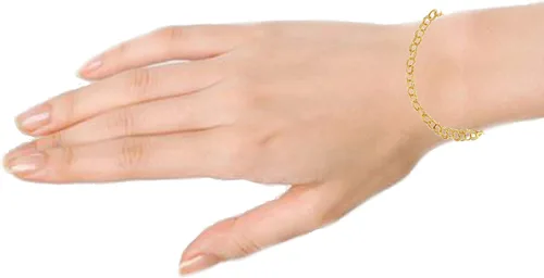 Vista 3 de Ritastephens Pulsera de eslabones de oro amarillo macizo de 10 quilates de 7 pulgadas, Oro amarillo