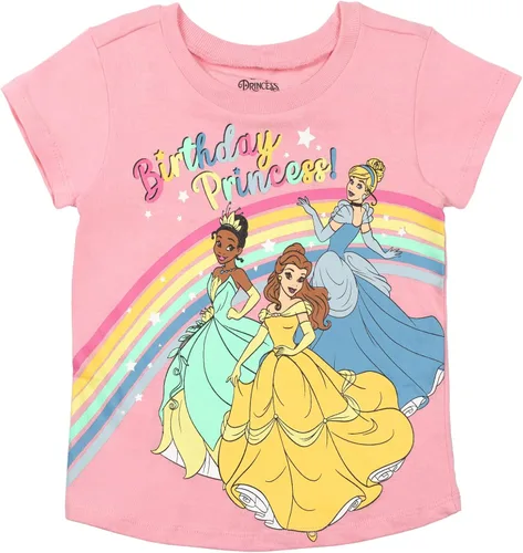Vista 2 de Disney Minnie Mouse Princess Belle The Little Mermaid Moana Lilo Stitch Frozen - Camiseta de cumpleaños para niñas pequeñas a niños pequeños