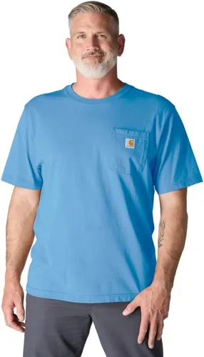 Vista 28 de Carhartt Camiseta con bolsillo Iconic K87 para hombre Piedra azul