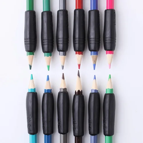 Vista 8 de Mr. Pen - Empuñaduras para lápices y bolígrafos, paquete de 12, color negro, empuñaduras para lápices para adultos, empuñaduras de goma