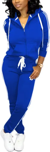 Vista 24 de TOPSRANI - Trajes deportivos de dos piezas para mujer, sudaderas casuales, traje deportivo liso, conjunto de pantalones de sudadera para trotar