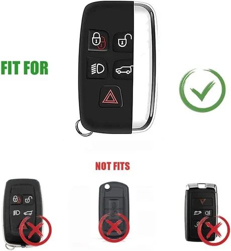 Vista 2 de Funda de metal de aleación de zinc para llavero de automóvil, compatible con Land Rover Range Rover Sport Discovery LR4 Smart Key Fob Cover Cover