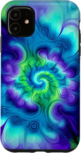 Vista 8 de Tie Dye Colorido Azul Cian Púrpura Verde Diseño Caso para iPhone 17