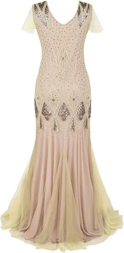 Vista 3 de Vestido de Nochevieja vintage de los años 20 con cuentas de flecos de lentejuelas de encaje para fiesta de cóctel vestido de fiesta de cóctel