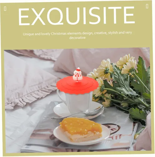 Vista 4 de BESTOYARD 30 piezas de silicona de Navidad tapa de taza de té taza de café, tapa de taza de té, tapa de taza de Navidad, tapas de taza de Navidad