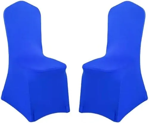 Vista 13 de Yahpetes Funda para silla de banquete de poliéster y elastano, color blanco, parte delantera plana, elástica, para bodas, banquetes, comedores, 1