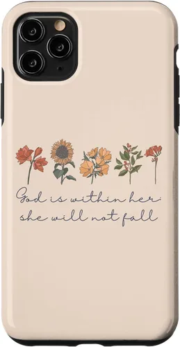Vista 13 de God is Within Her She Will Not Fall Psalms 46:5 Boho Flowers Case for iPhone 17
