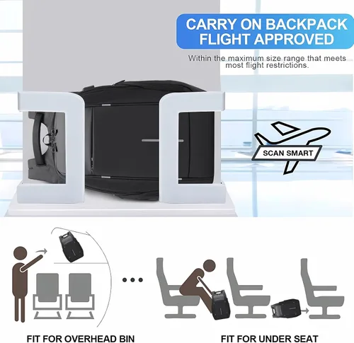 Vista 6 de Mochila de viaje BANGE, mochila antirrobo para laptop, compatible con portátiles de 15.6 pulgadas, Negro, Mediana, Computadora portátil